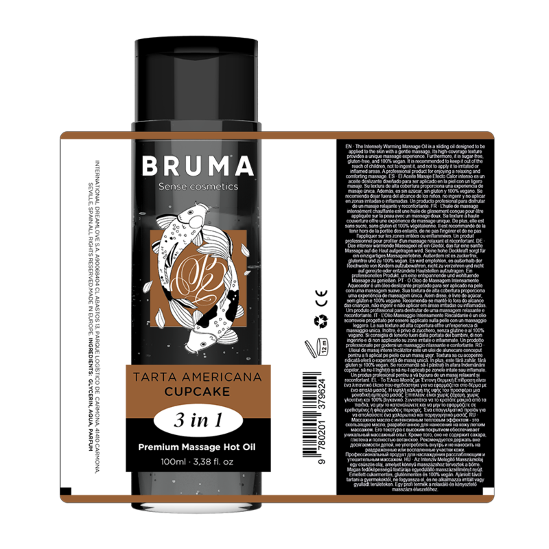 BRUMA - Premium varmende massasjeolje Cupcake 3-i-1 100 ml