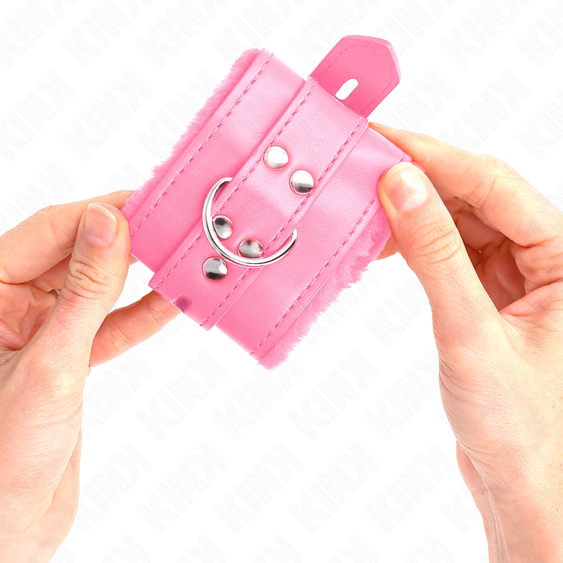KINK - Pelsfôret Håndleddsmansjetter Rosa