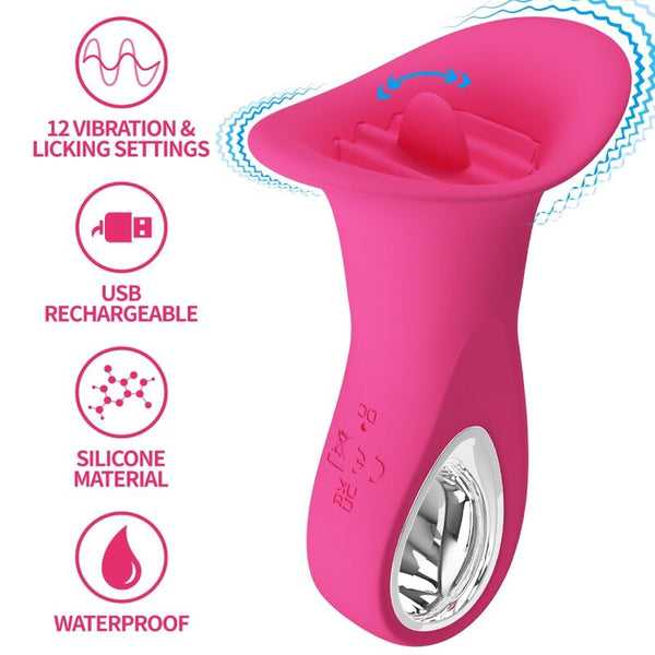 PRETTY LOVE - Clyde Oral-vibrator med vibrerende tunge 12 vibrasjoner