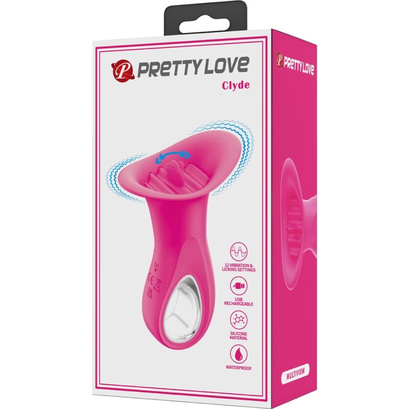 PRETTY LOVE - Clyde Oral-vibrator med vibrerende tunge 12 vibrasjoner