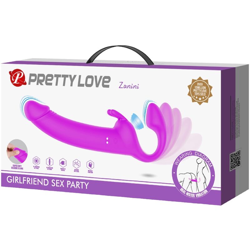 PRETTY LOVE - Zanini Strapless strap-on 10 vibrasjoner