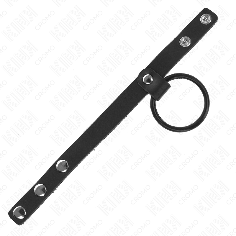 KINK - Silikon-penisring 3,8 cm med skinn-pungdeler