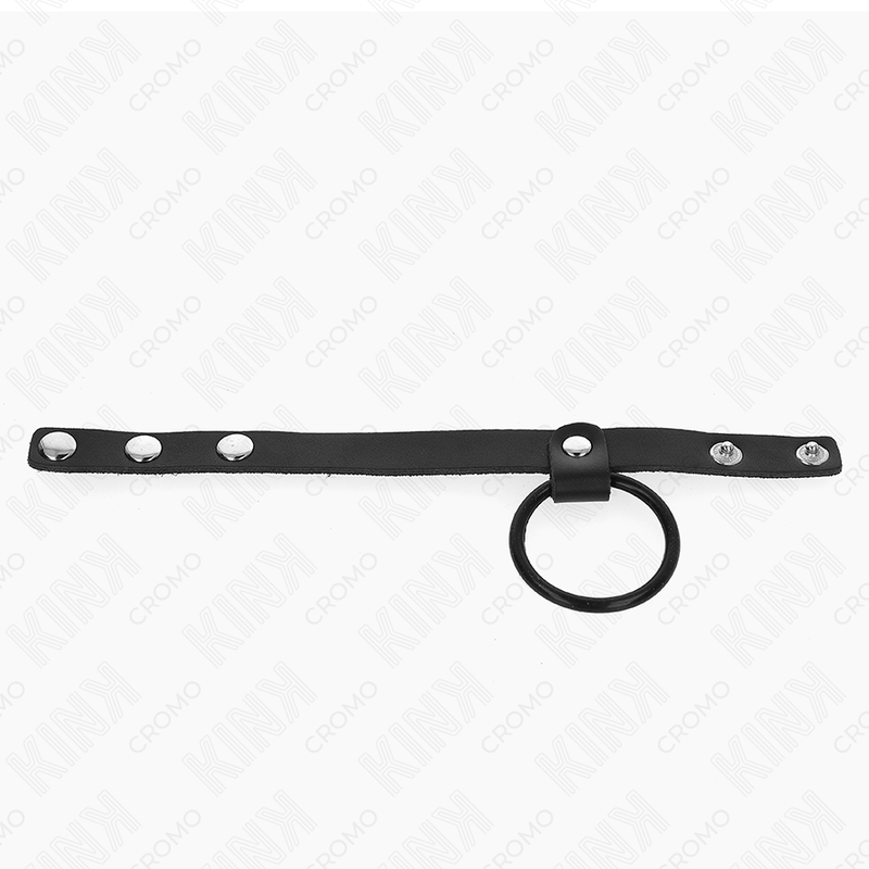 KINK - Silikon-penisring 3,8 cm med skinn-pungdeler