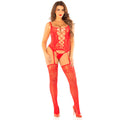 LEG AVENUE - Camisole + strømper + string Nettdesign