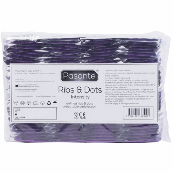 PASANTE - Ribs & Dots Intensity Kondomer 144-pakning