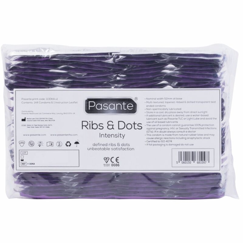 PASANTE - Ribs & Dots Intensity Kondomer 144-pakning