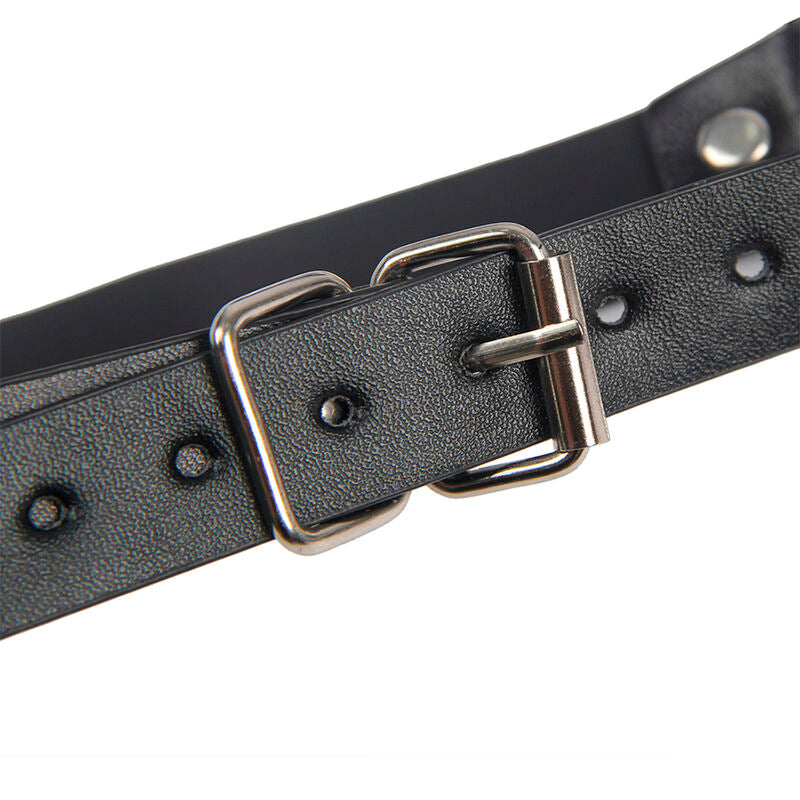 SUBBLIME - Bondage Brystklemmer med Skinnstropp Sort One Size