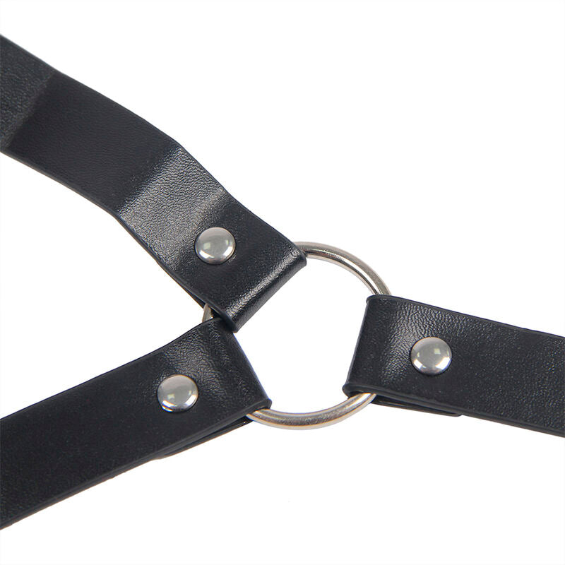 SUBBLIME - Bondage Brystklemmer med Skinnstropp Sort One Size
