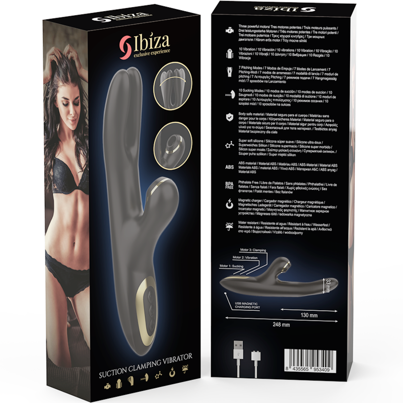 IBIZA - Dobbeltvibrator med klemfunksjon