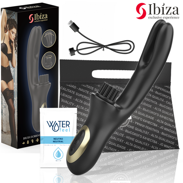 IBIZA - Hi-Tech Rabbitvibrator med børste, klitorisstimulator og dobbel bølge