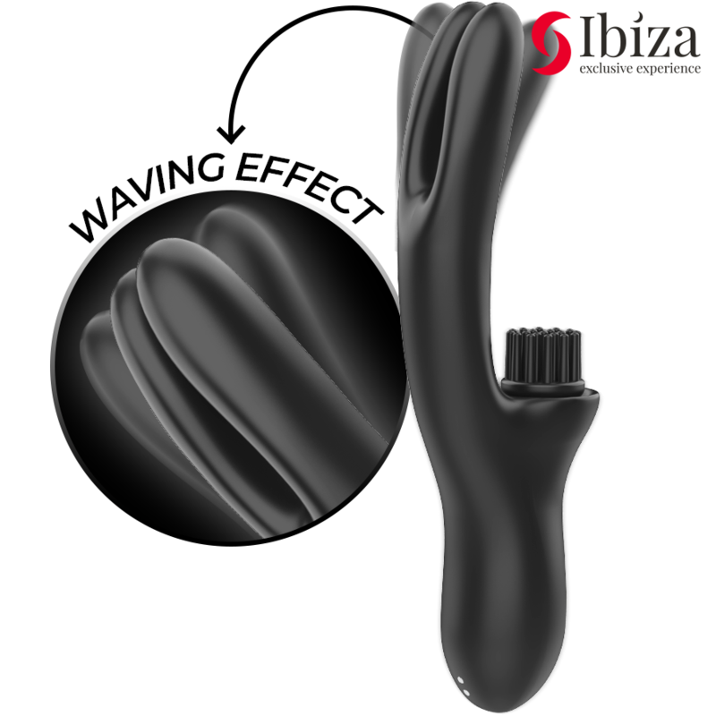 IBIZA - Hi-Tech Rabbitvibrator med børste, klitorisstimulator og dobbel bølge