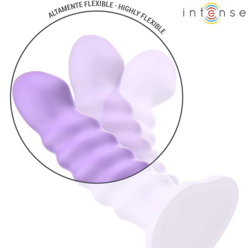 INTENSE - Brenda Vibrator str. M med spiraldesign 10 vibrasjoner Lilla med fjernkontroll