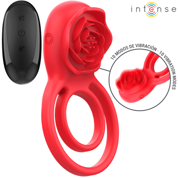 INTENSE - Gail Rosevibrator med sug 10 moduser og fjernkontroll