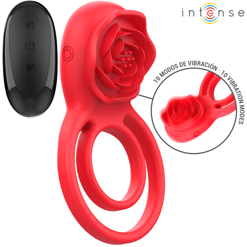 INTENSE - Gail Rosevibrator med sug 10 moduser og fjernkontroll