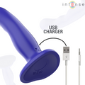 INTENSE - Shorty Vibrator med sugekopp Blå med fjernkontroll