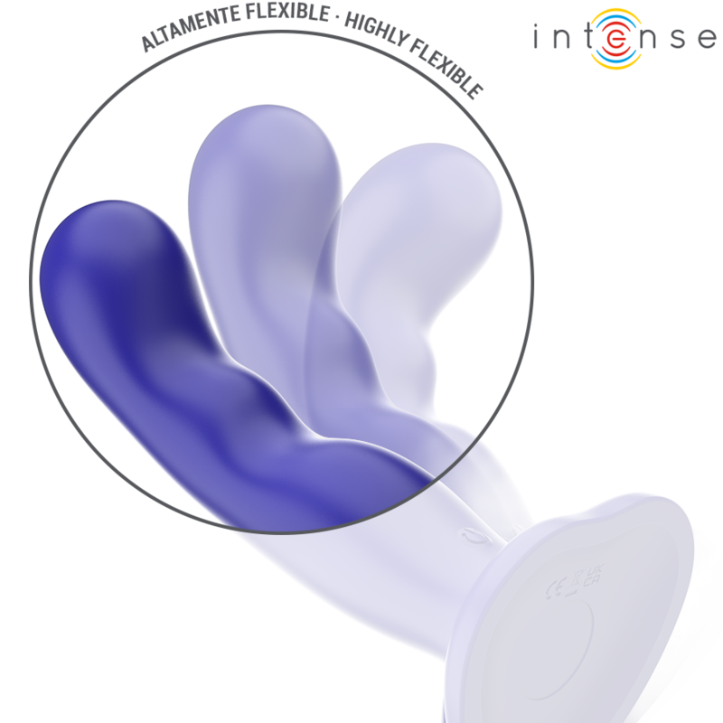 INTENSE - Shorty Vibrator med sugekopp Blå med fjernkontroll
