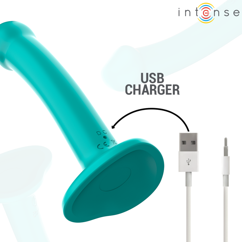 INTENSE - Katie Vibrator med sugekopp 10 vibrasjoner Blå med fjernkontroll
