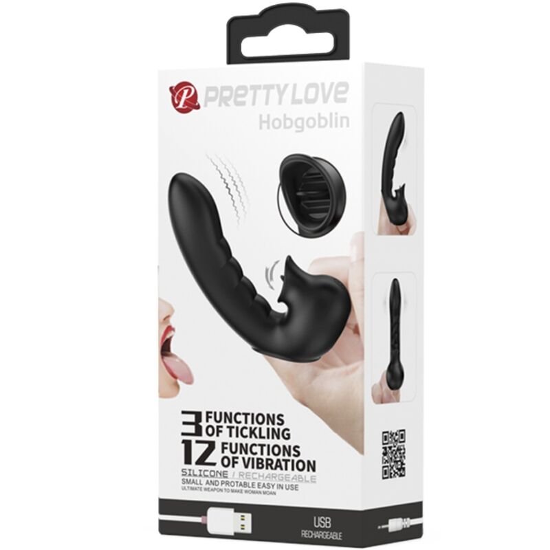 PRETTY LOVE - Hobgoblin Vibrerende fingerhylse 12 vibrasjoner med klitorisstimulator