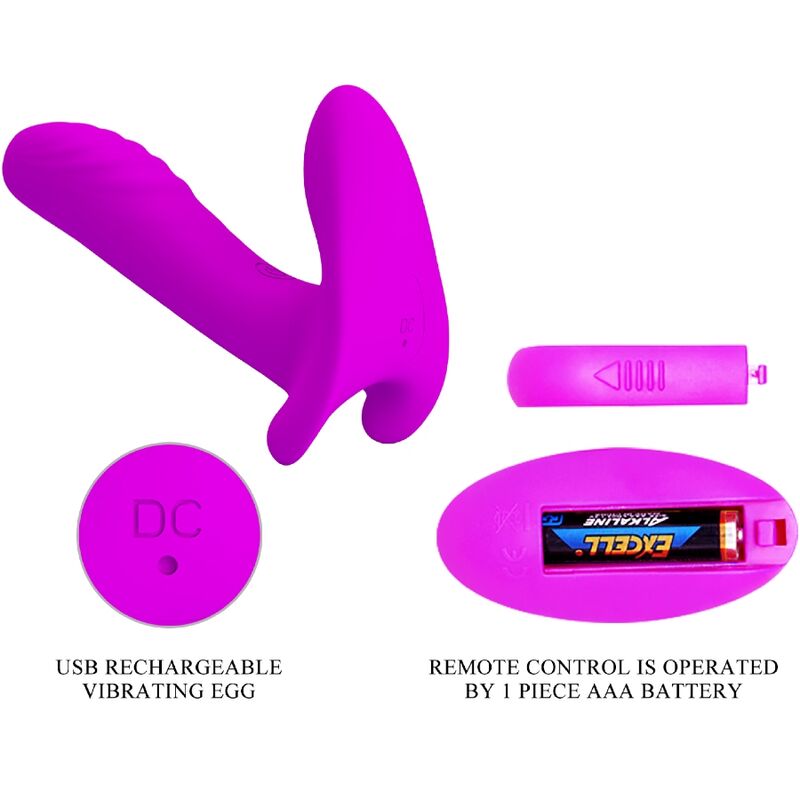 PRETTY LOVE - Massasjeapparat og vibrator 12 vibrasjoner med fjernkontroll