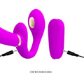 PRETTY LOVE - Thunderbird Dobbel Strap-on-vibrator med fjernkontroll