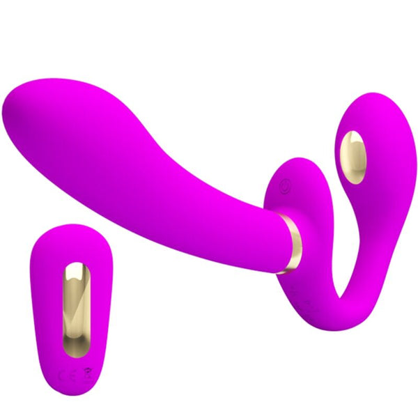 PRETTY LOVE - Thunderbird Dobbel Strap-on-vibrator med fjernkontroll