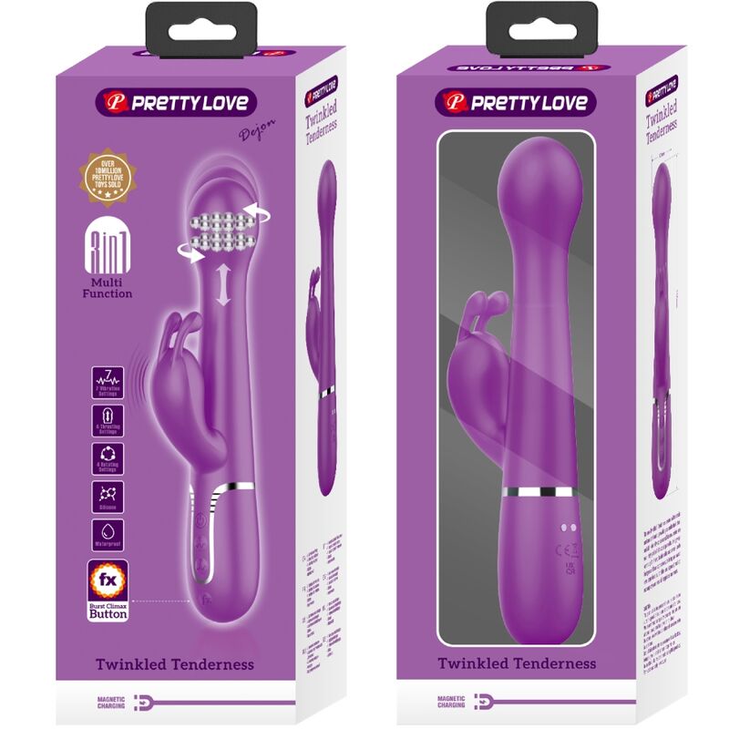 PRETTY LOVE - Dejon 3-i-1 Rabbitvibrator Lilla