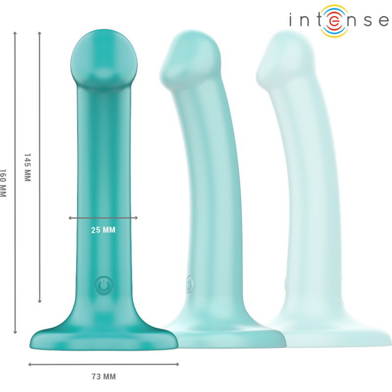 INTENSE - Katie Vibrator med sugekopp 10 vibrasjoner Blå med fjernkontroll