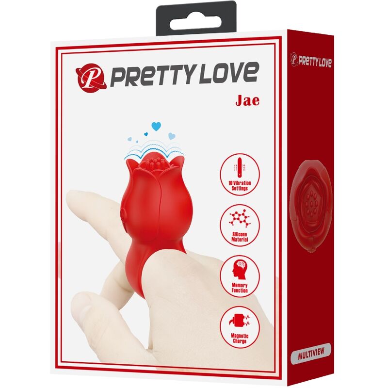 PRETTY LOVE - Jae Fingervibrator Rose-form 10 vibrasjoner
