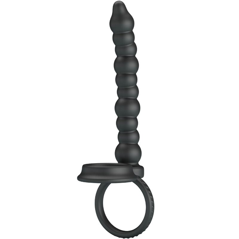 PRETTY LOVE - Penisring med Analplugg Sort