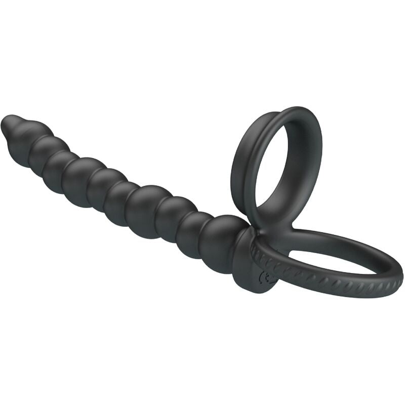 PRETTY LOVE - Penisring med Analplugg Sort