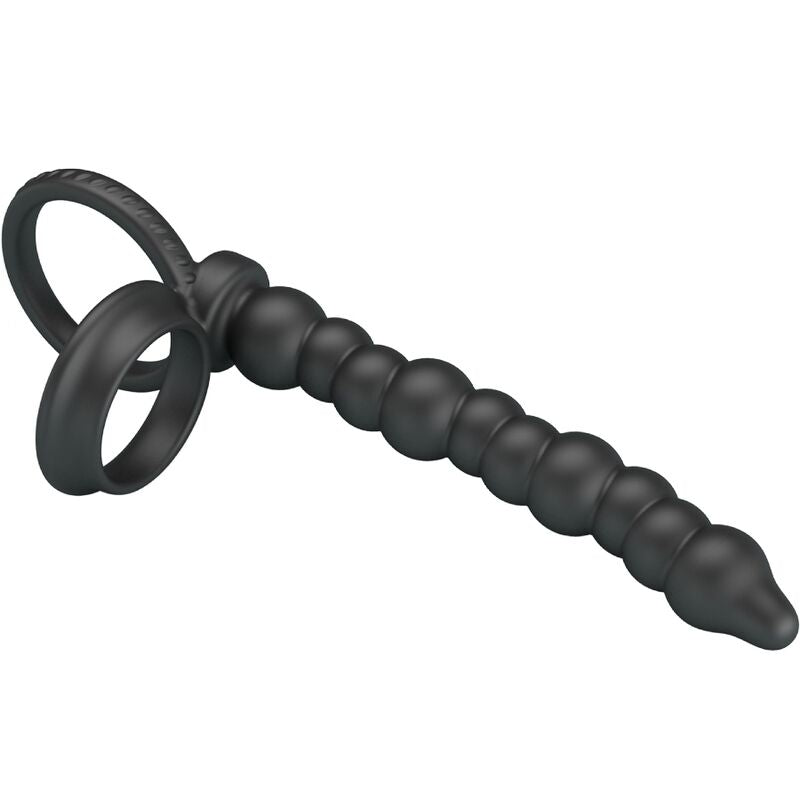 PRETTY LOVE - Penisring med Analplugg Sort