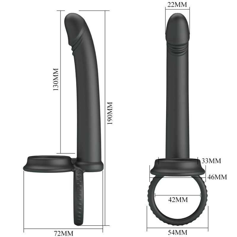 PRETTY LOVE - Penisring med Analplugg Sort