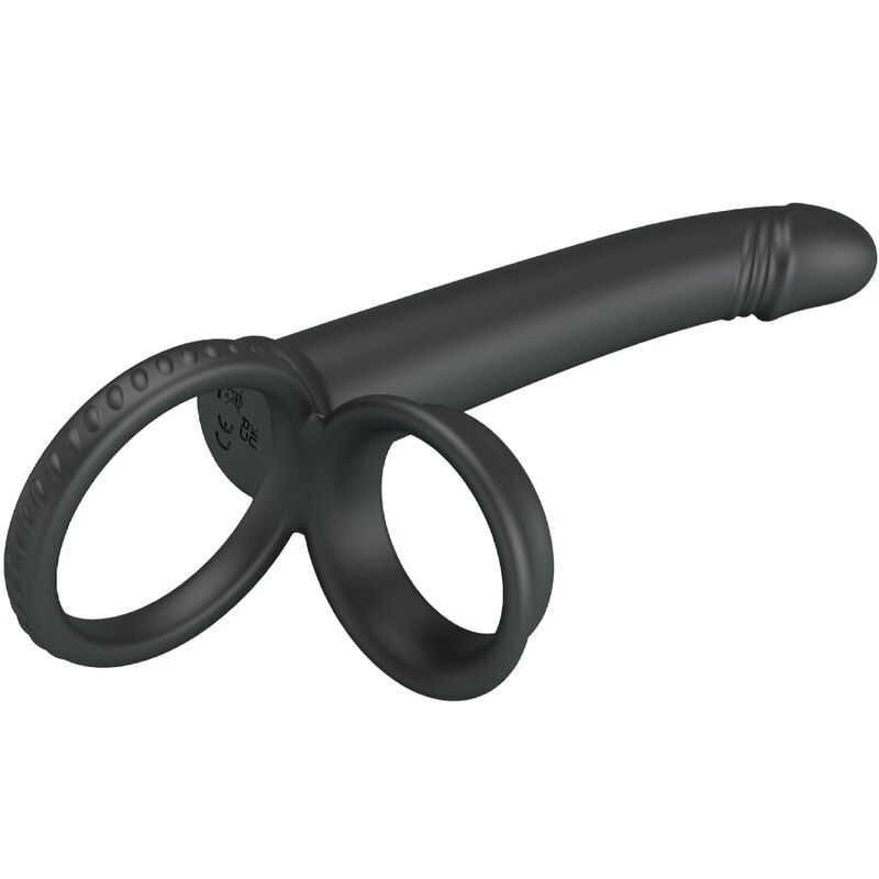 PRETTY LOVE - Penisring med Analplugg Sort