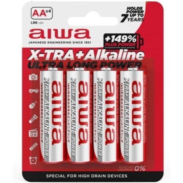 AIWA - X-Tra Alkaline AA-batterier LR6 4-pakning