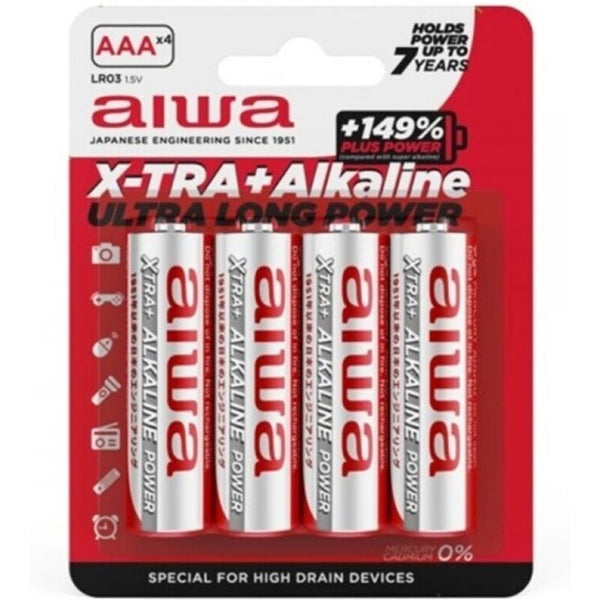 AIWA - X-Tra Alkaline AAA-batterier LR03 4-pakning