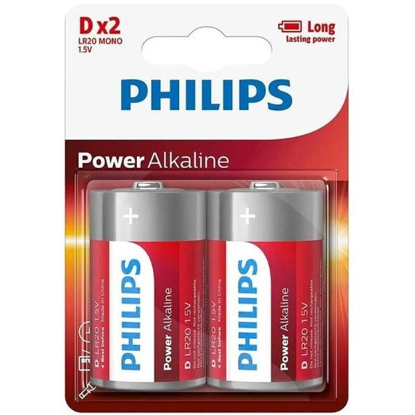 PHILIPS - D Alkalisk Batteri 2-pk