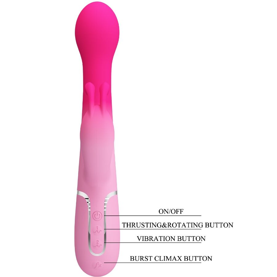 PRETTY LOVE - Dejon 3-i-1 Rabbitvibrator Rosa