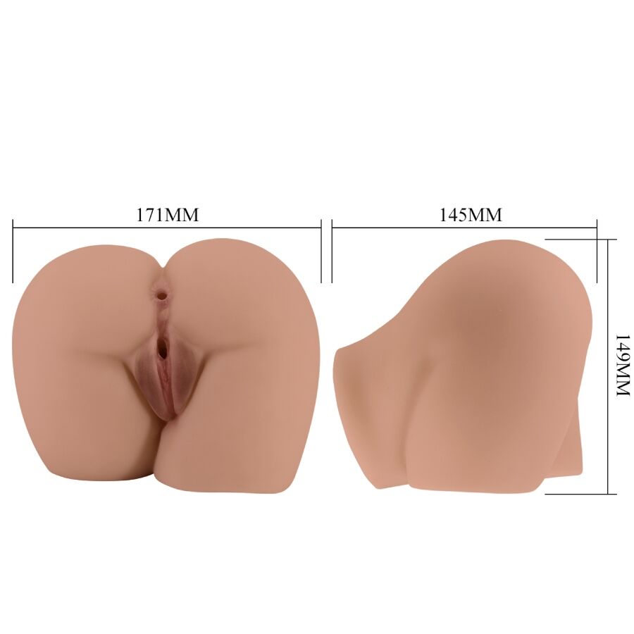 CRAZY BULL - Bernace Rumpe-masturbator med vagina & anus Naturfarge Fjernkontroll
