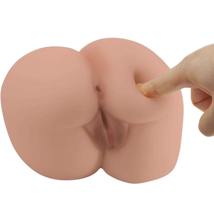 CRAZY BULL - Bernace Rumpe-masturbator med vagina & anus Naturfarge Fjernkontroll