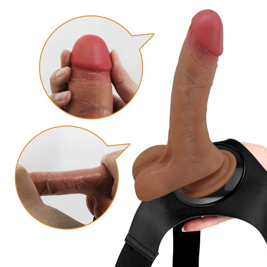 PRETTY LOVE - Squirting Brun Vibrerende Strap-on 15,5 cm