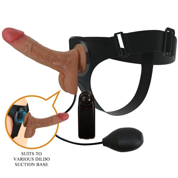 PRETTY LOVE - Squirting Brun Vibrerende Strap-on 15,5 cm