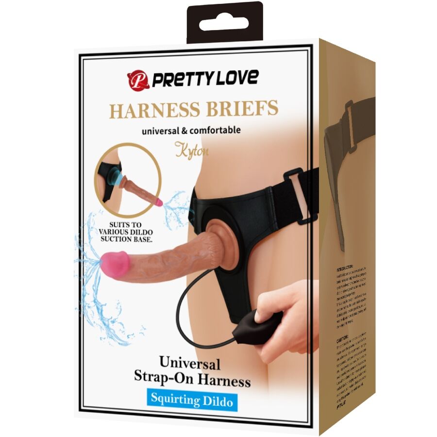 PRETTY LOVE - Kyton Strap-on-truse med sprøytende dildo 19 cm