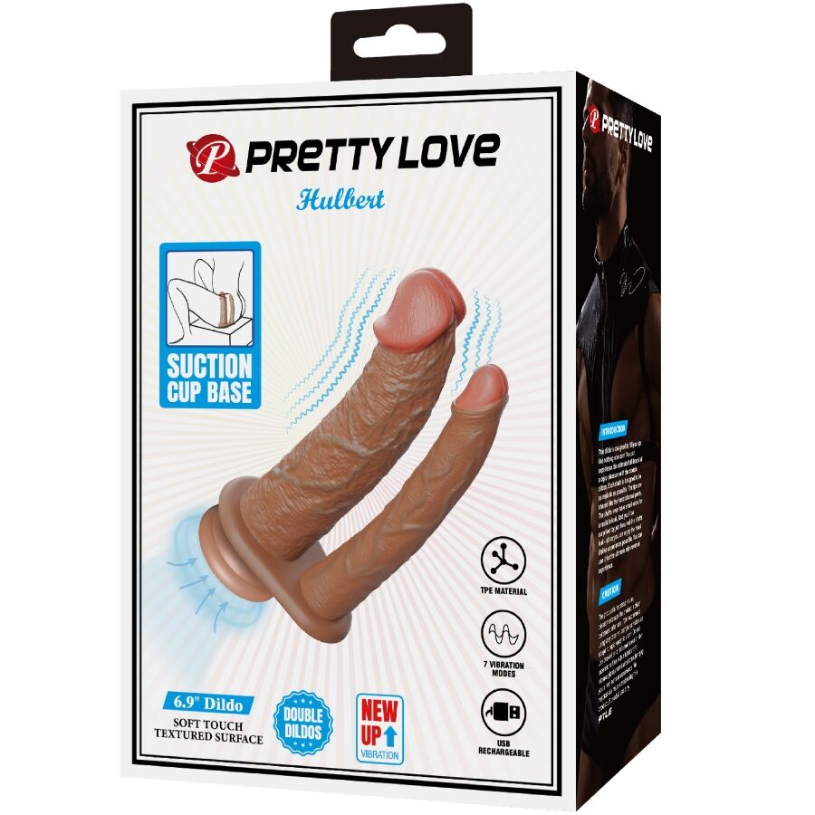 PRETTY LOVE - Hulbert Dobbel Realistisk Vibrerende Dildo