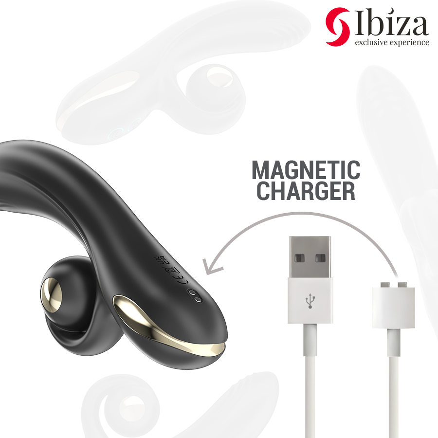 IBIZA - Twister Vibrator med buet stimulator og vibro-rotasjon