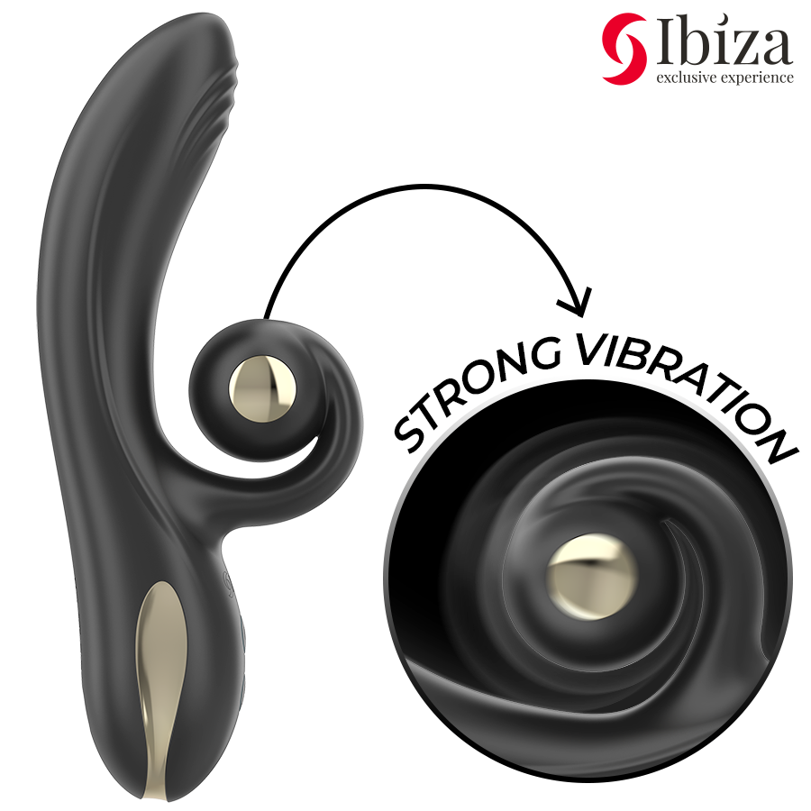 IBIZA - Twister Vibrator med buet stimulator og vibro-rotasjon