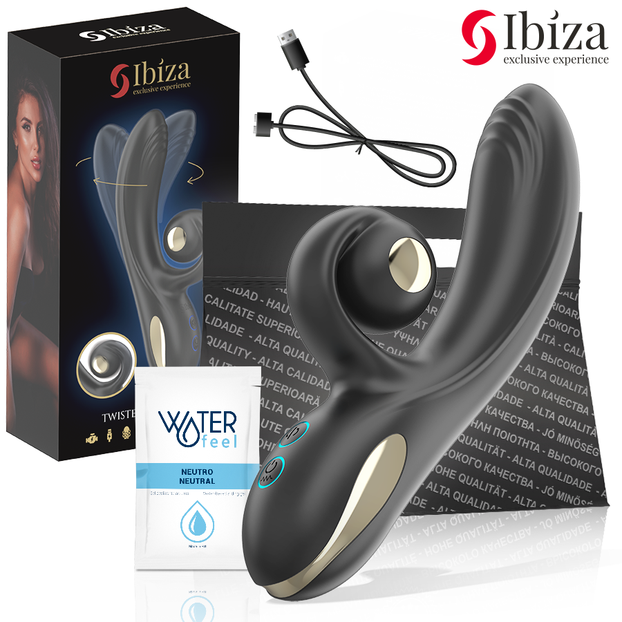 IBIZA - Twister Vibrator med buet stimulator og vibro-rotasjon