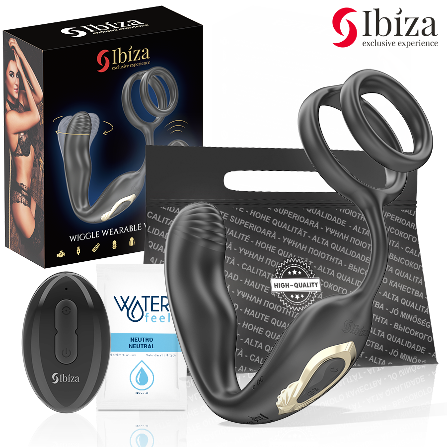 IBIZA - Wiggle Rotating Penisring med Analplugg