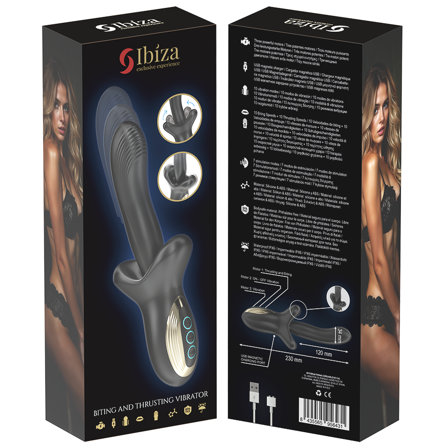 IBIZA - Kraftig vibrator med støt og sugeeffekt