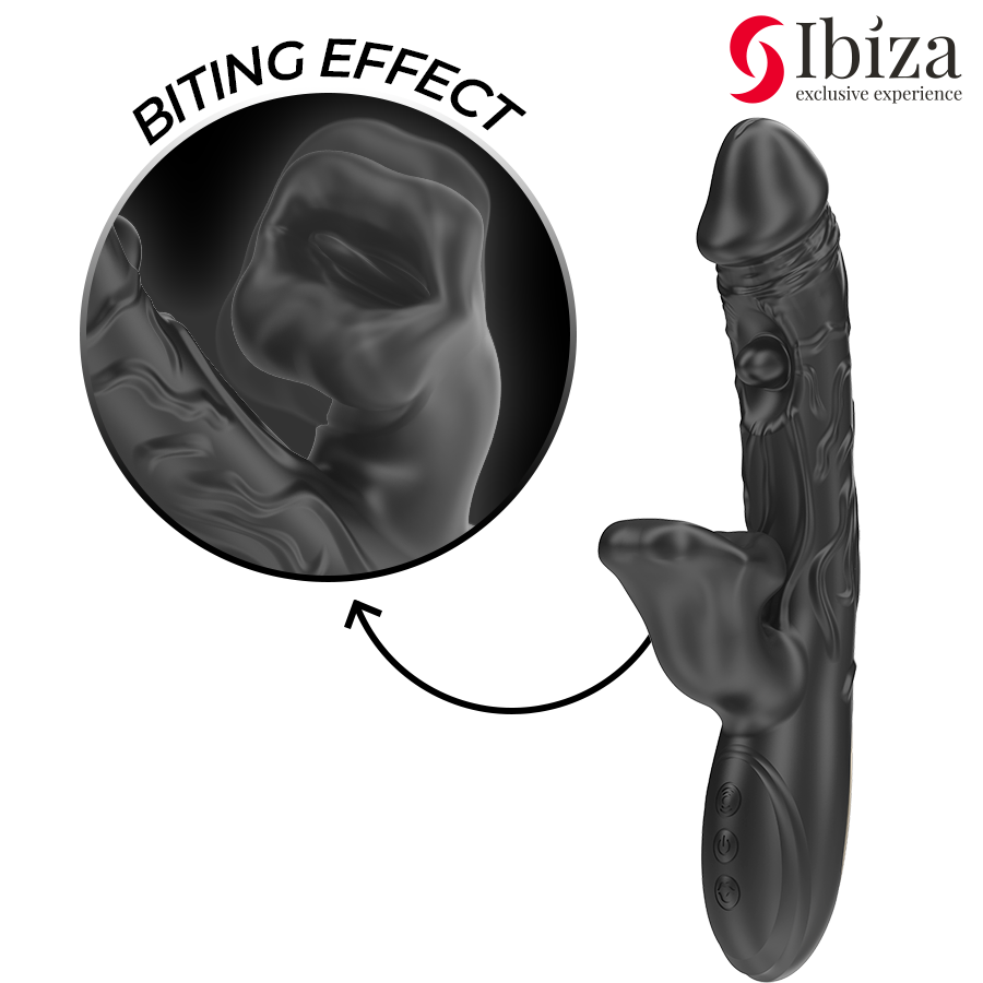 IBIZA - Vibrator og klitorisstimulator med bite- og rotasjonseffekt