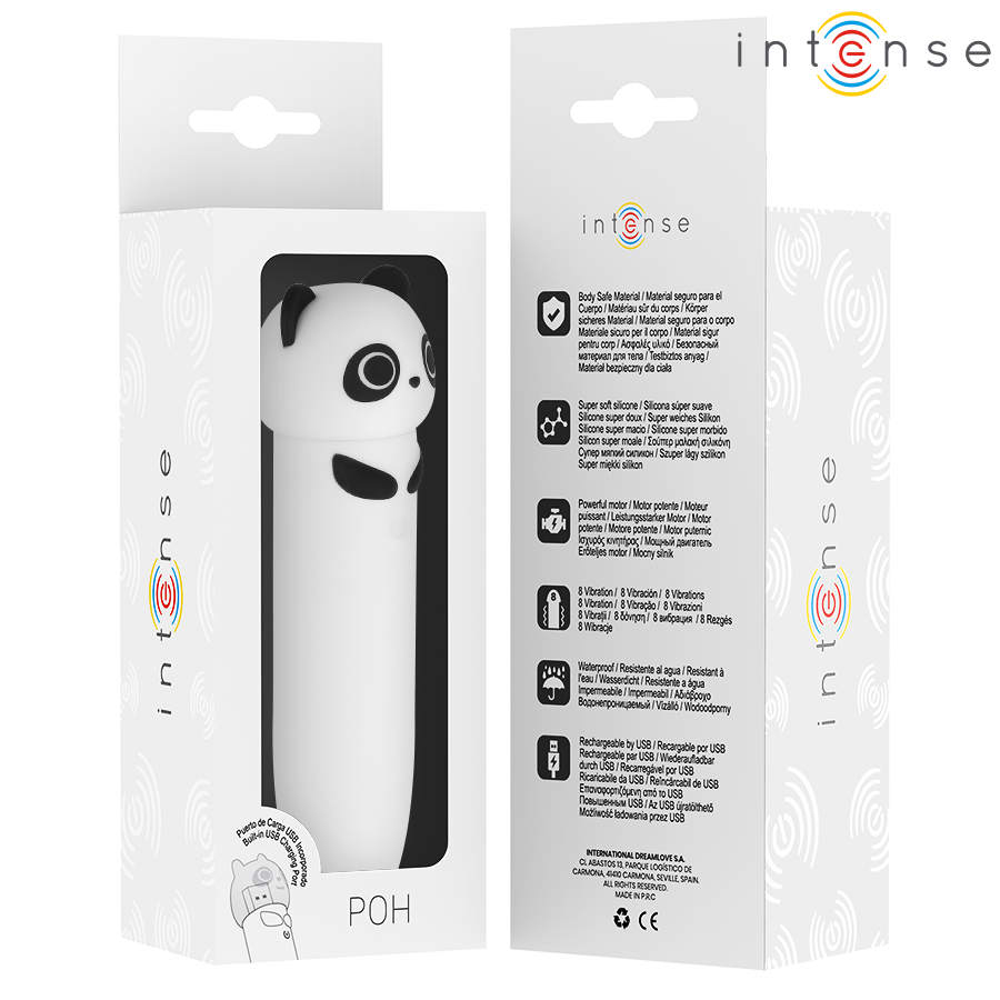 INTENSE - Poh Vibrerende Bullet Panda USB-oppladbar 10 x 2,2 cm
